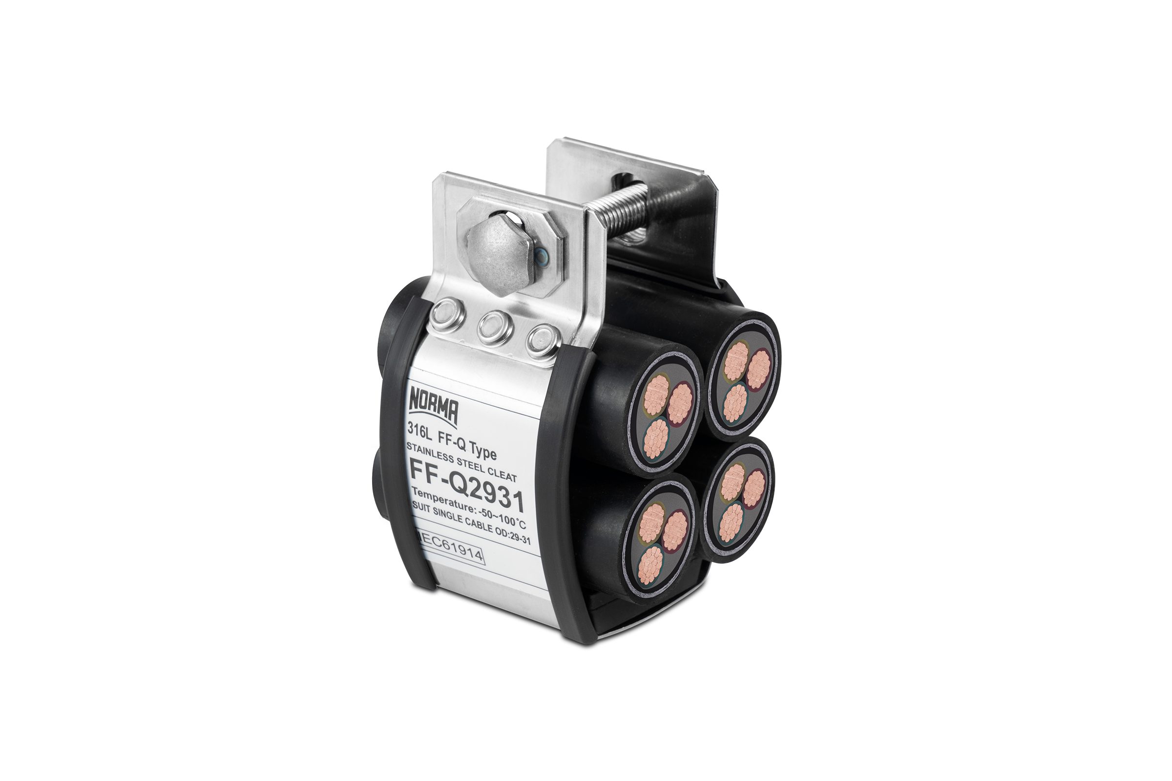 Die „Quad Cable Cleat“ fixiert vier Kabel gleichzeitig.